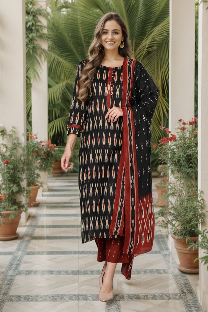 ZERESOUQ-Black-Rayon-Blend-Ethnic-Motifs-Printed-Panelled-Suit-Set