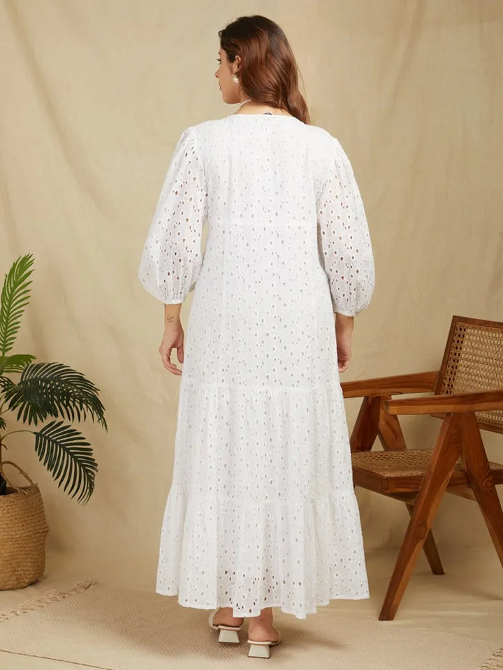 White-100%-Cotton-Broadries-Long-Dress