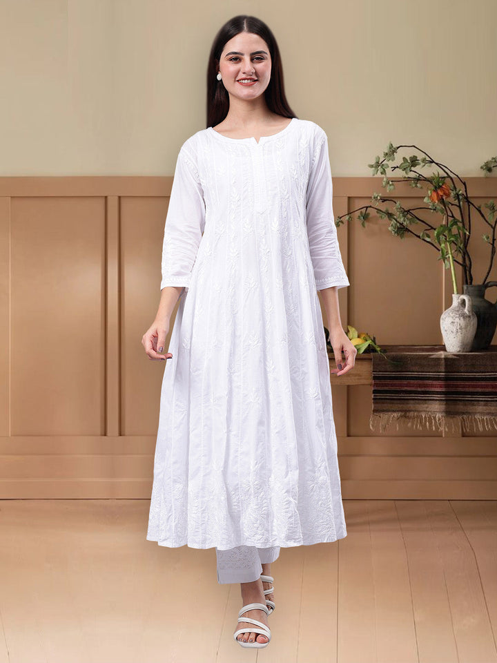 White-Cotton-Embroidered-Chikankari-Anarkali