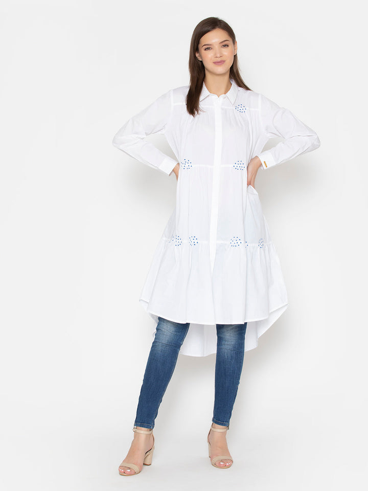 White-Cotton-Eternal-Noble-Dotted-Dress