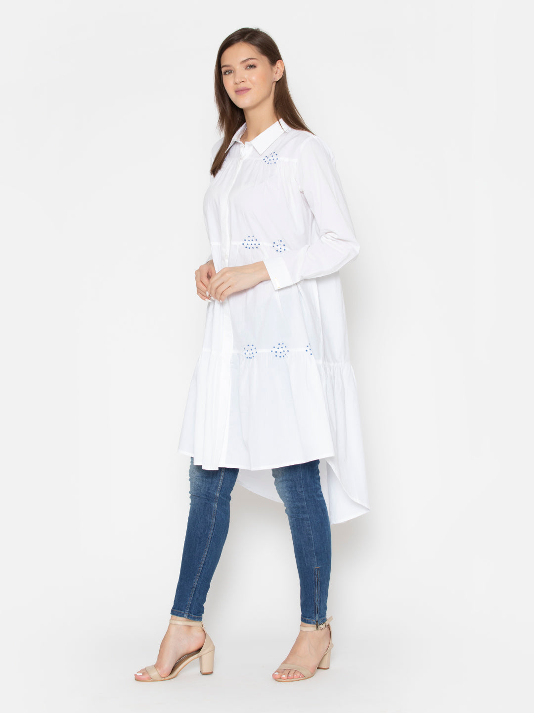 White-Cotton-Eternal-Noble-Dotted-Dress