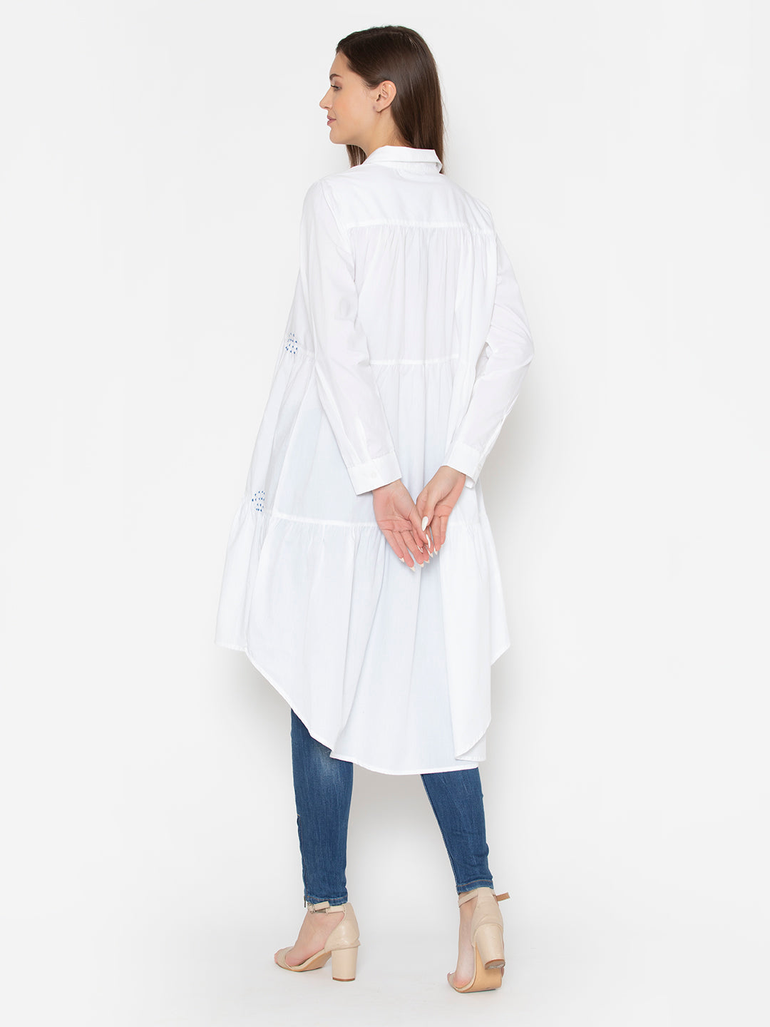 White-Cotton-Eternal-Noble-Dotted-Dress