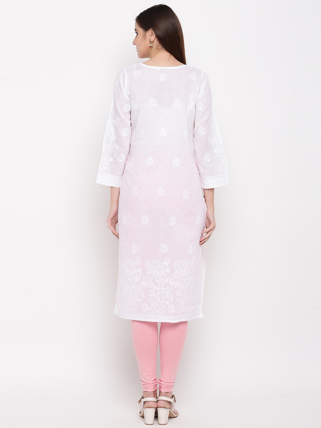 White-Cotton-Lucknowi-Chikan-Kurta