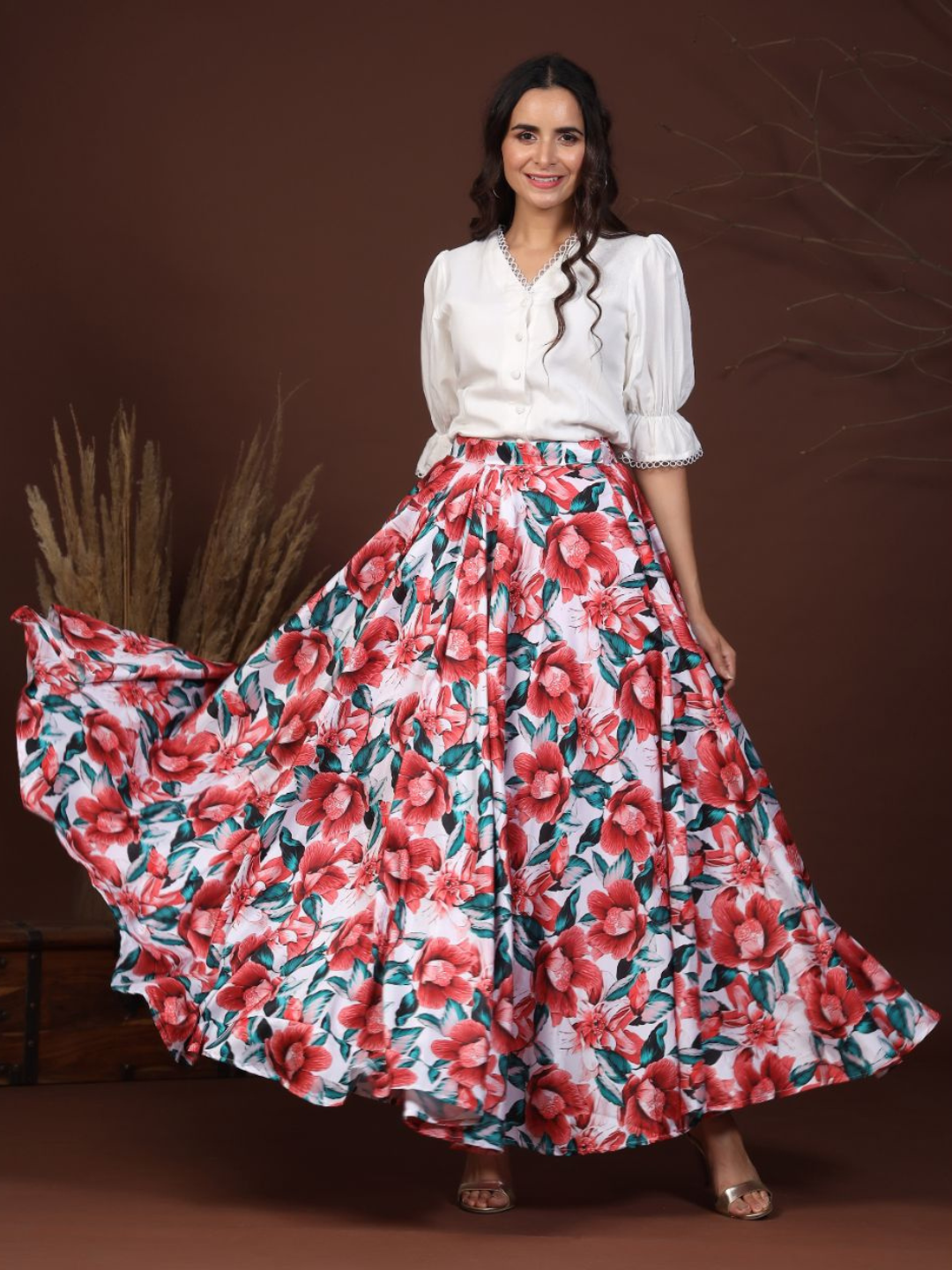Shirt with traditional skirt best sale