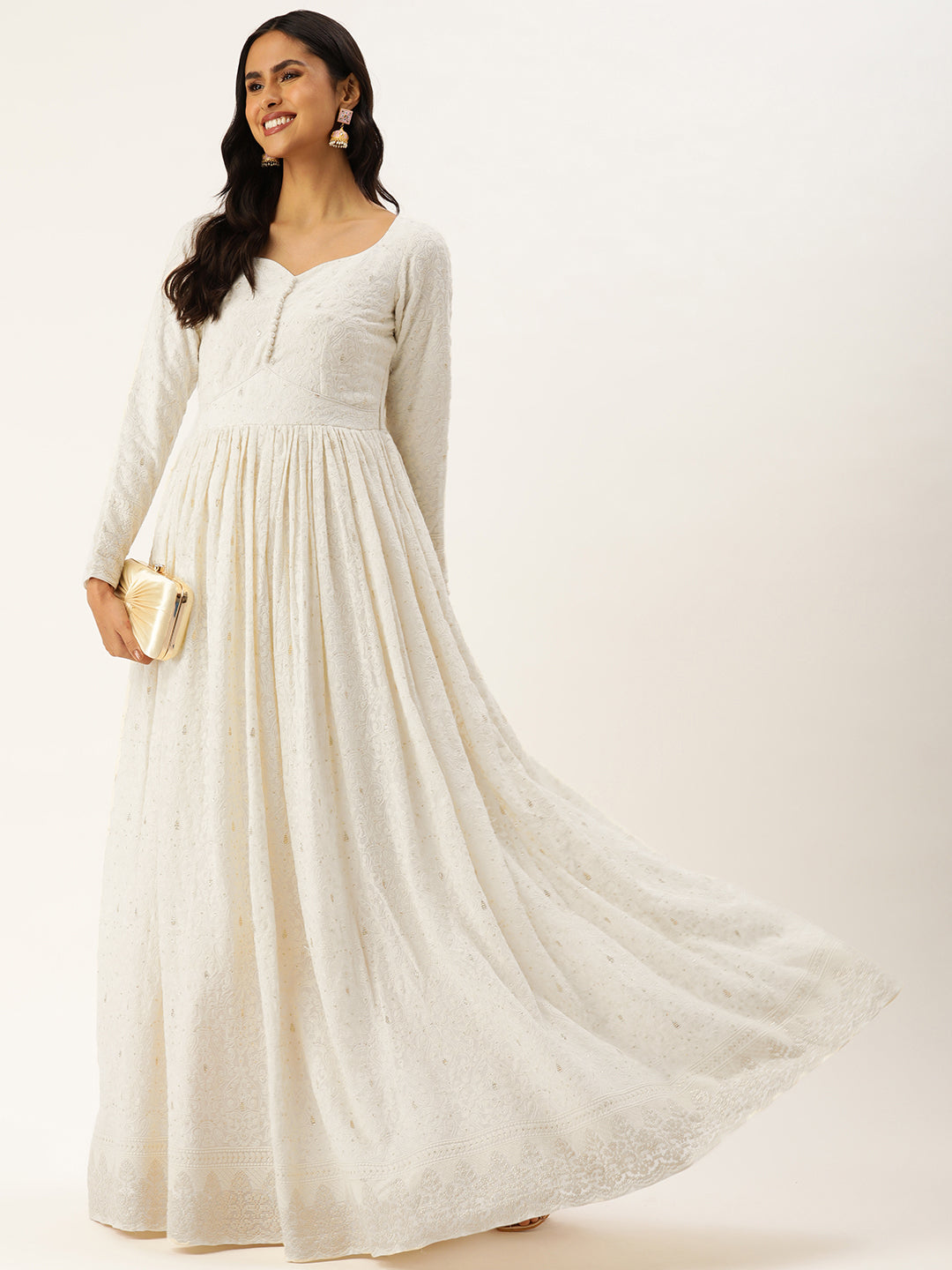 White-Viscose-Sweetheart-Neck-Embroidered-Gown