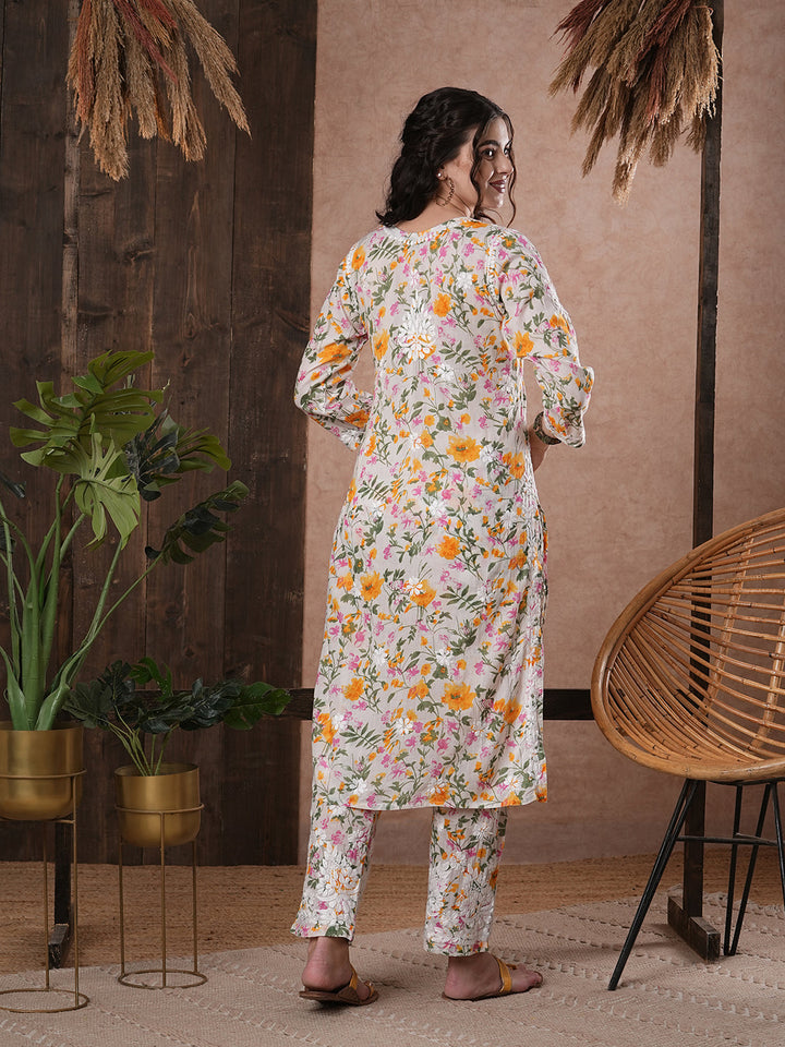 White-&-Pink-Mulmul-Cotton-Chikankari-2-Piece-Kurta-Set