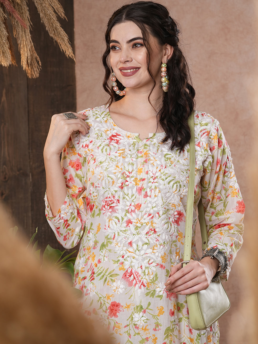 White-&-Red-Mulmul-Cotton-Chikankari-2-Piece-Kurta-Set