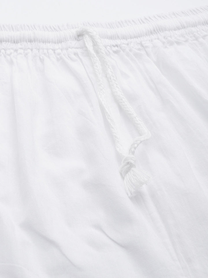 White Cotton 100% Original Chikankari Lace Palazzos