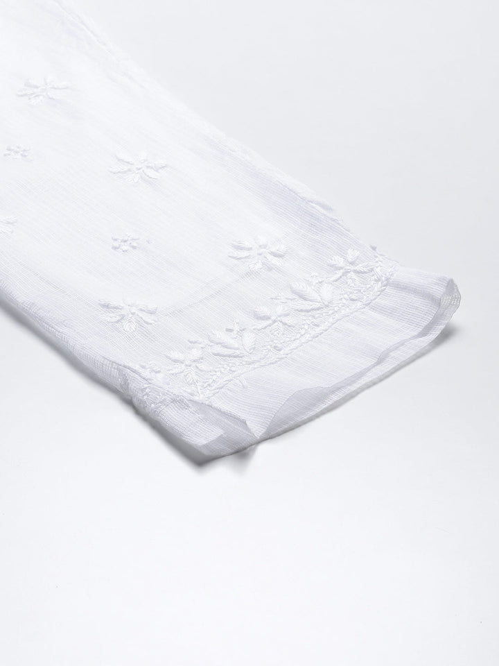 White Cotton Kota 100% Original Chikankari Pant