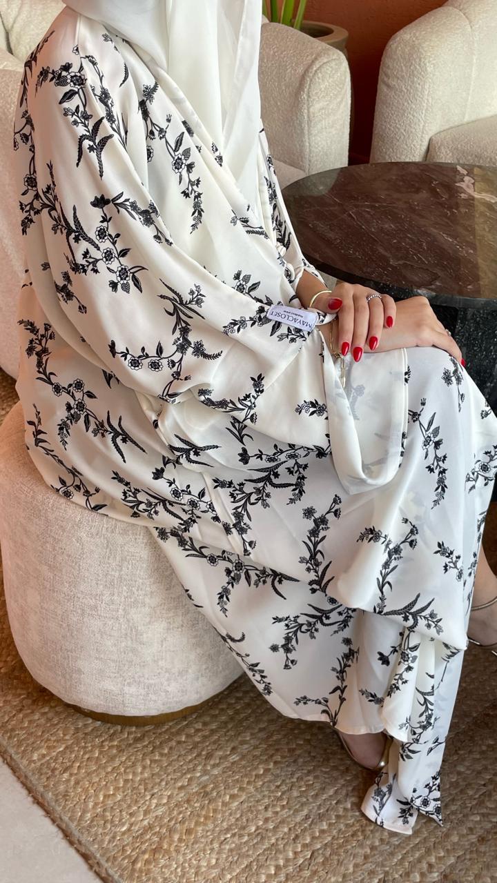 White-Georgette-Monochrome-Kimono-&-Sheila-Set