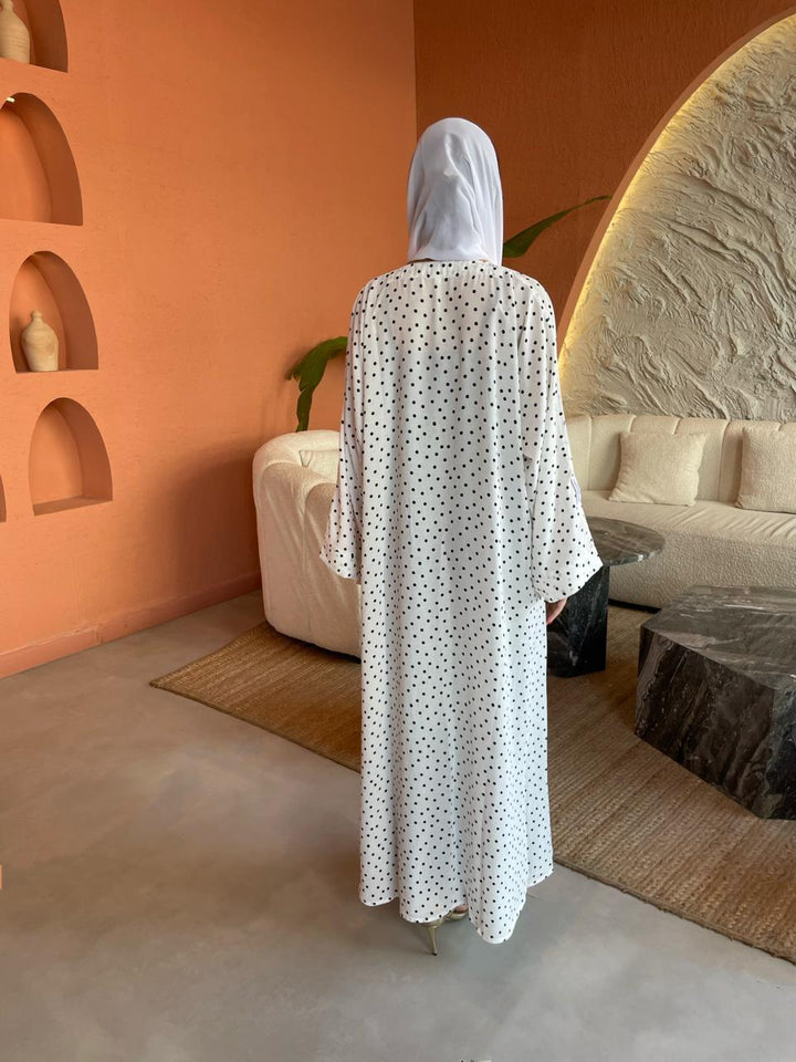 White-Georgette-Polka-Dot-Kimono-&-Sheila-Set