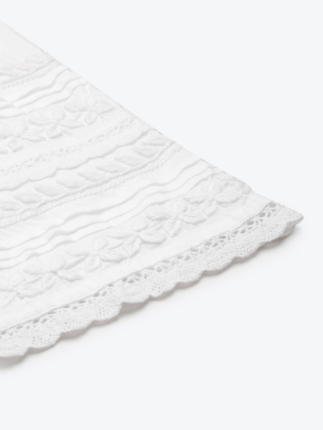 White Rayon 100% OG Chikankari Flared Palazzos