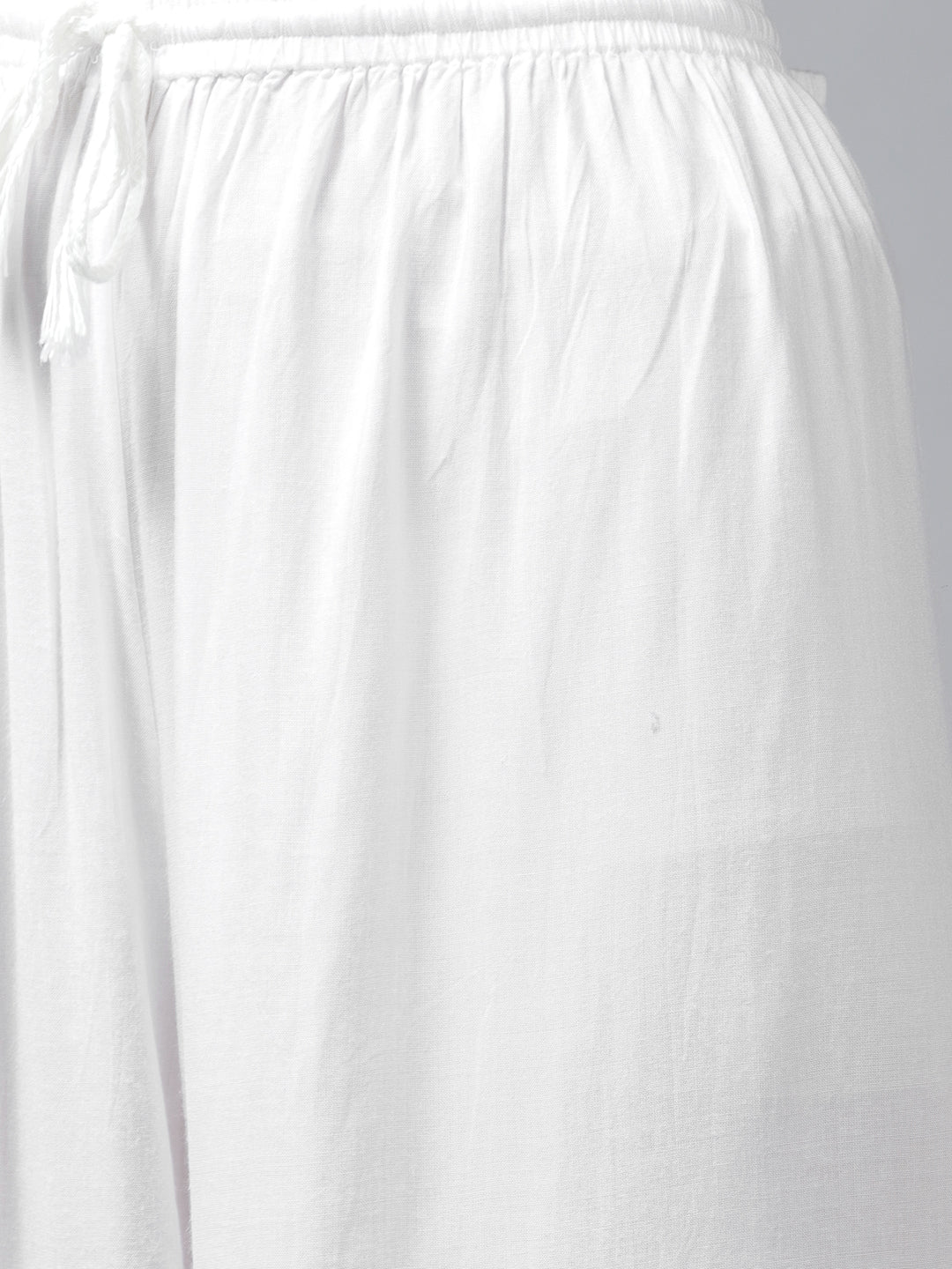 White Rayon 100% OG Chikankari Flared Palazzos