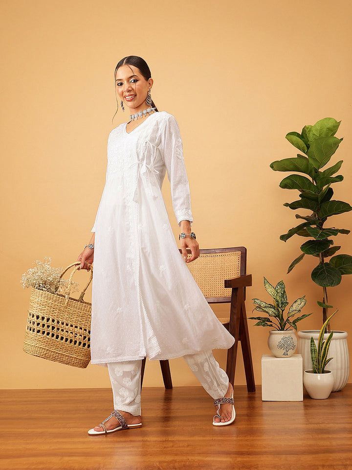 White Georgette 100% Original Chikankari Palazzos