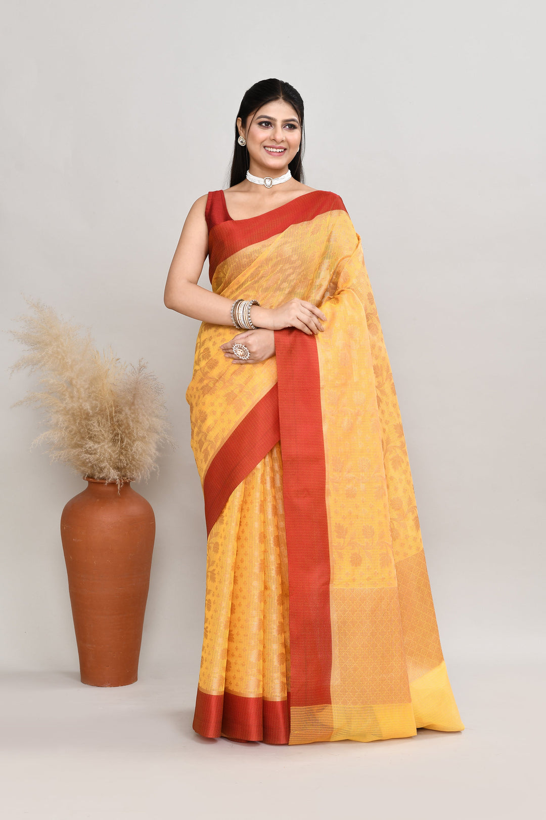 Yellow-Kota-Silk-Banarasi-Zari-Work-Saree