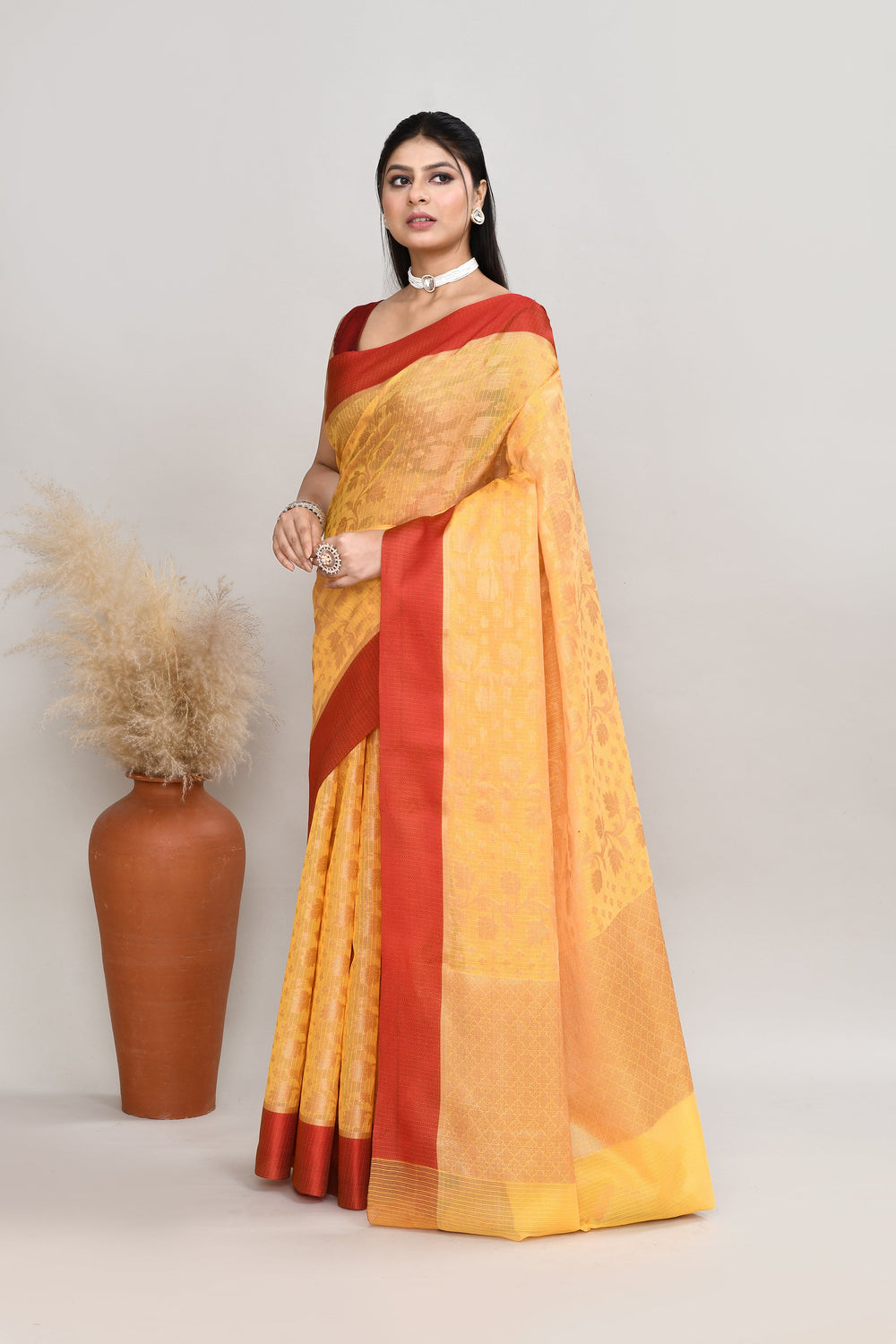 Yellow-Kota-Silk-Banarasi-Zari-Work-Saree