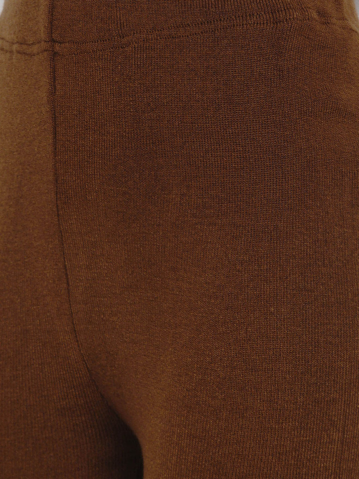 Brown Acrylic Winter Warm Bottomwear