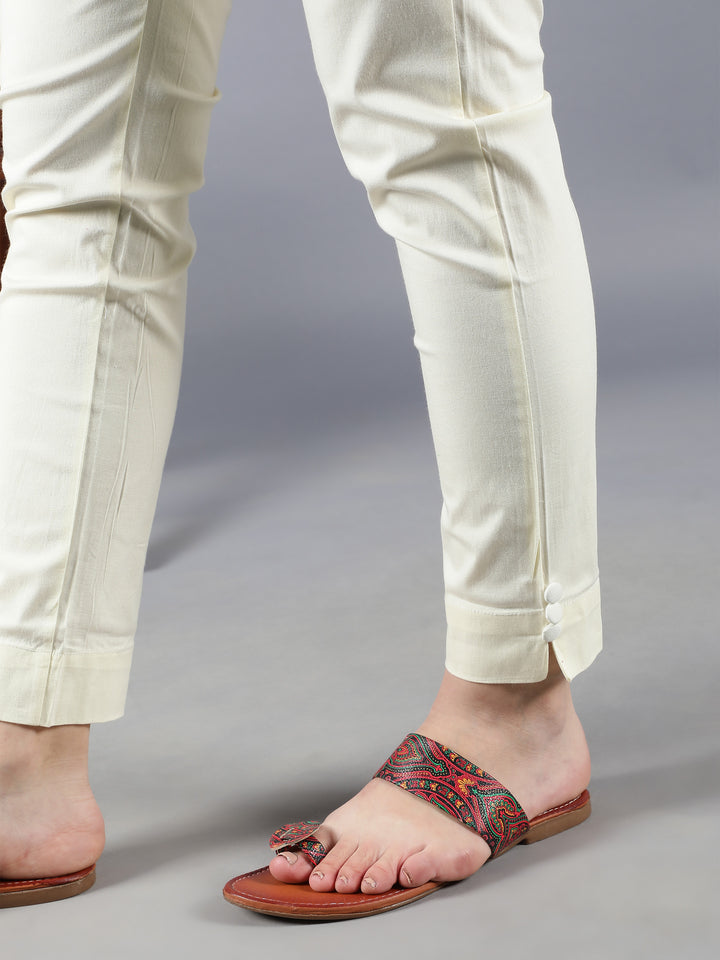 Chikankari Orange Kota Kurta & Trouser Set