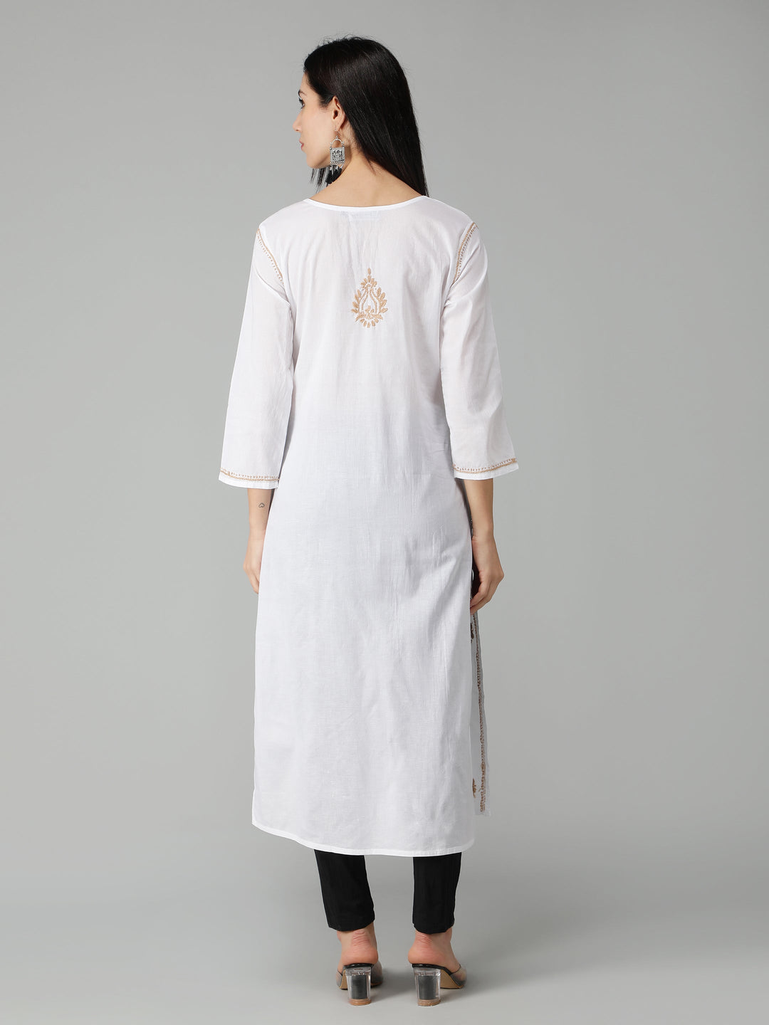 Chikankari-White-Cotton-Kurta-Kurti