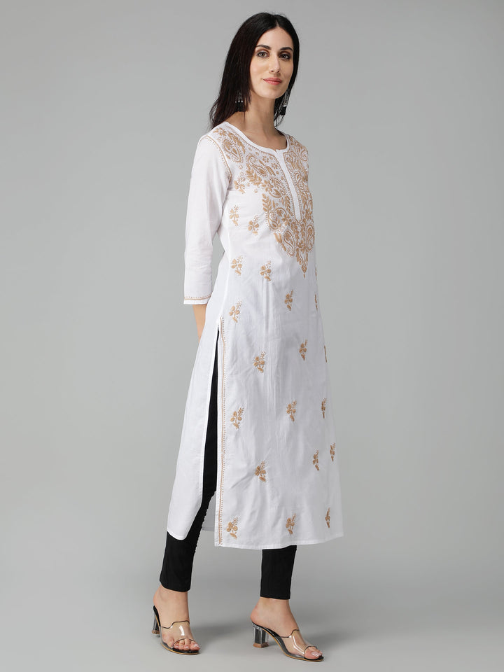 Chikankari-White-Cotton-Kurta-Kurti