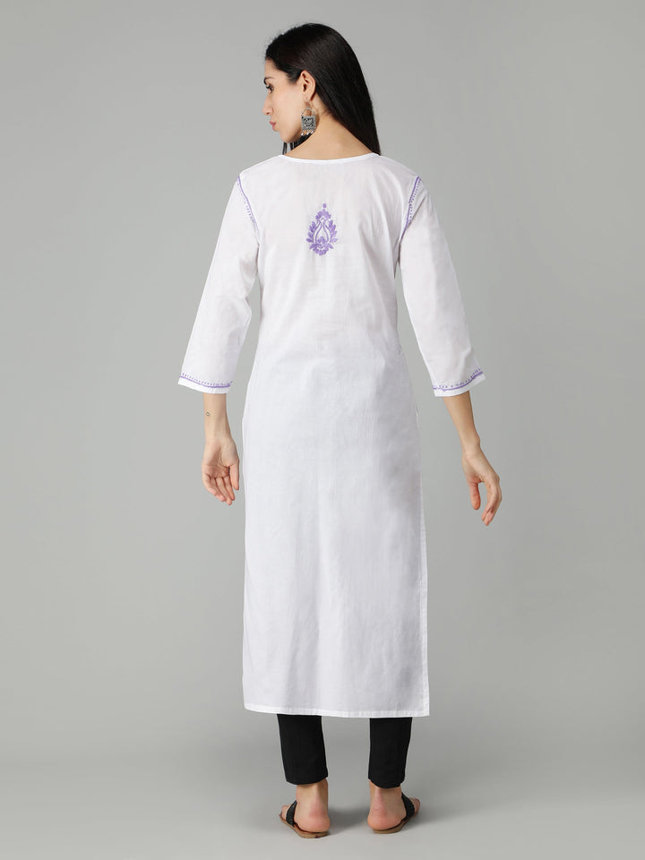 Chikankari-White-Cotton-Kurta-Kurti