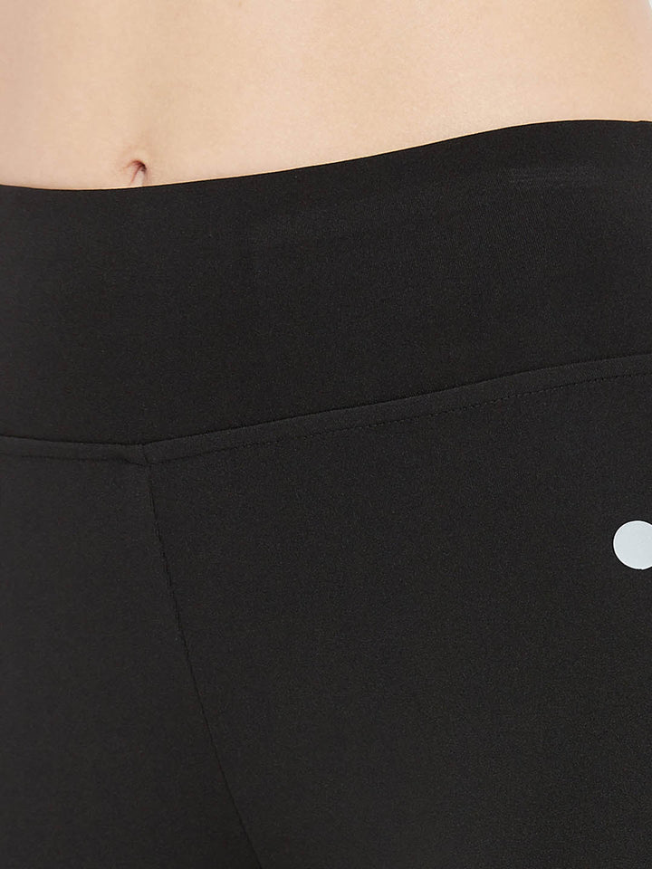 Black Active Marble Print Ankle-Length Tights
