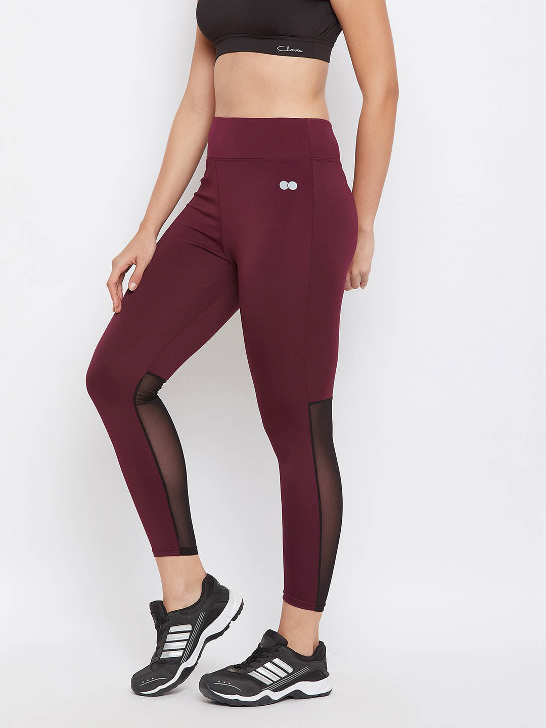 Active Ankle Length Tights In Maroon