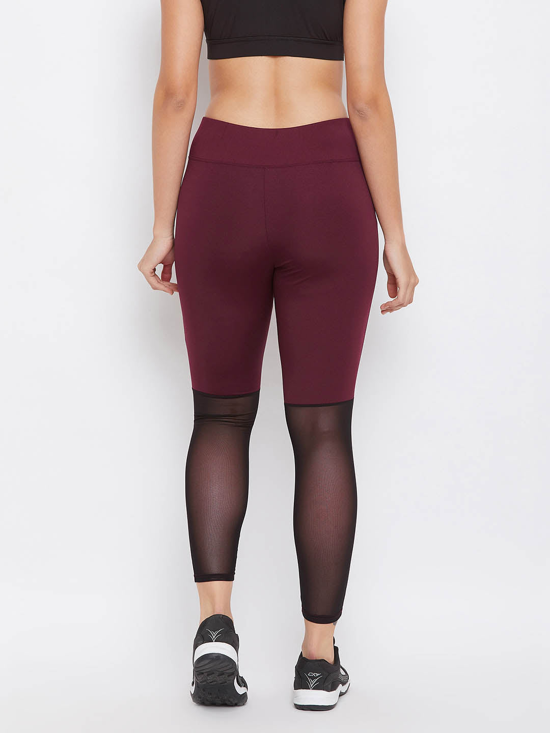 Active Ankle Length Tights In Maroon