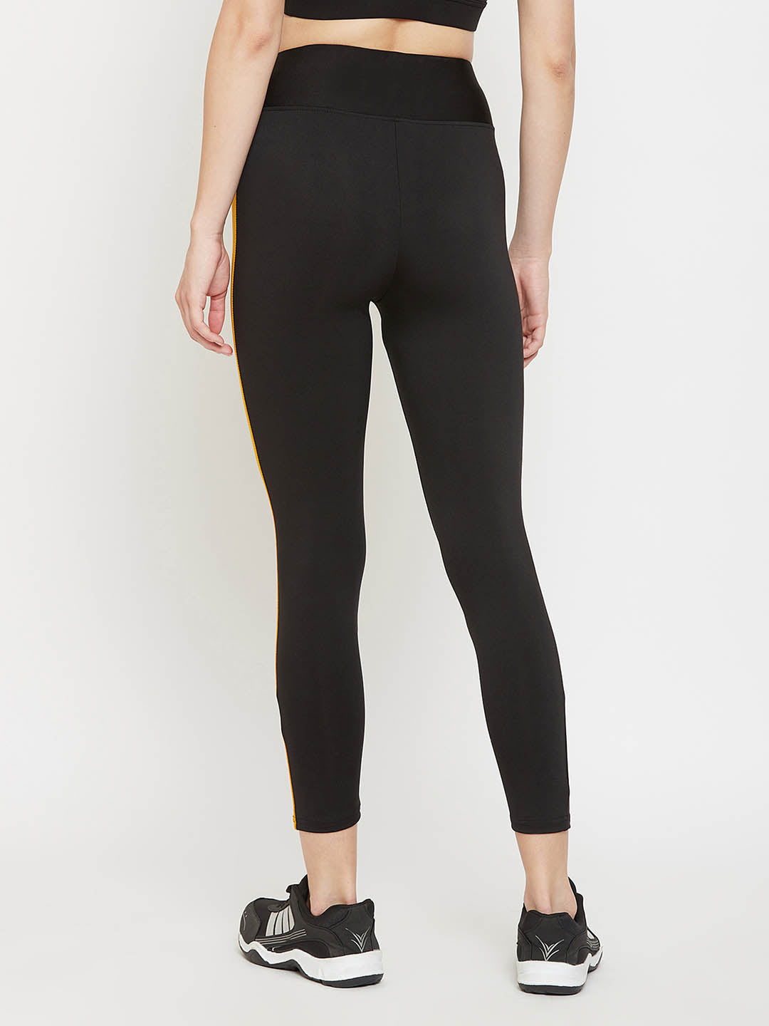 Black Active Ankle-Length Colourblock Tights