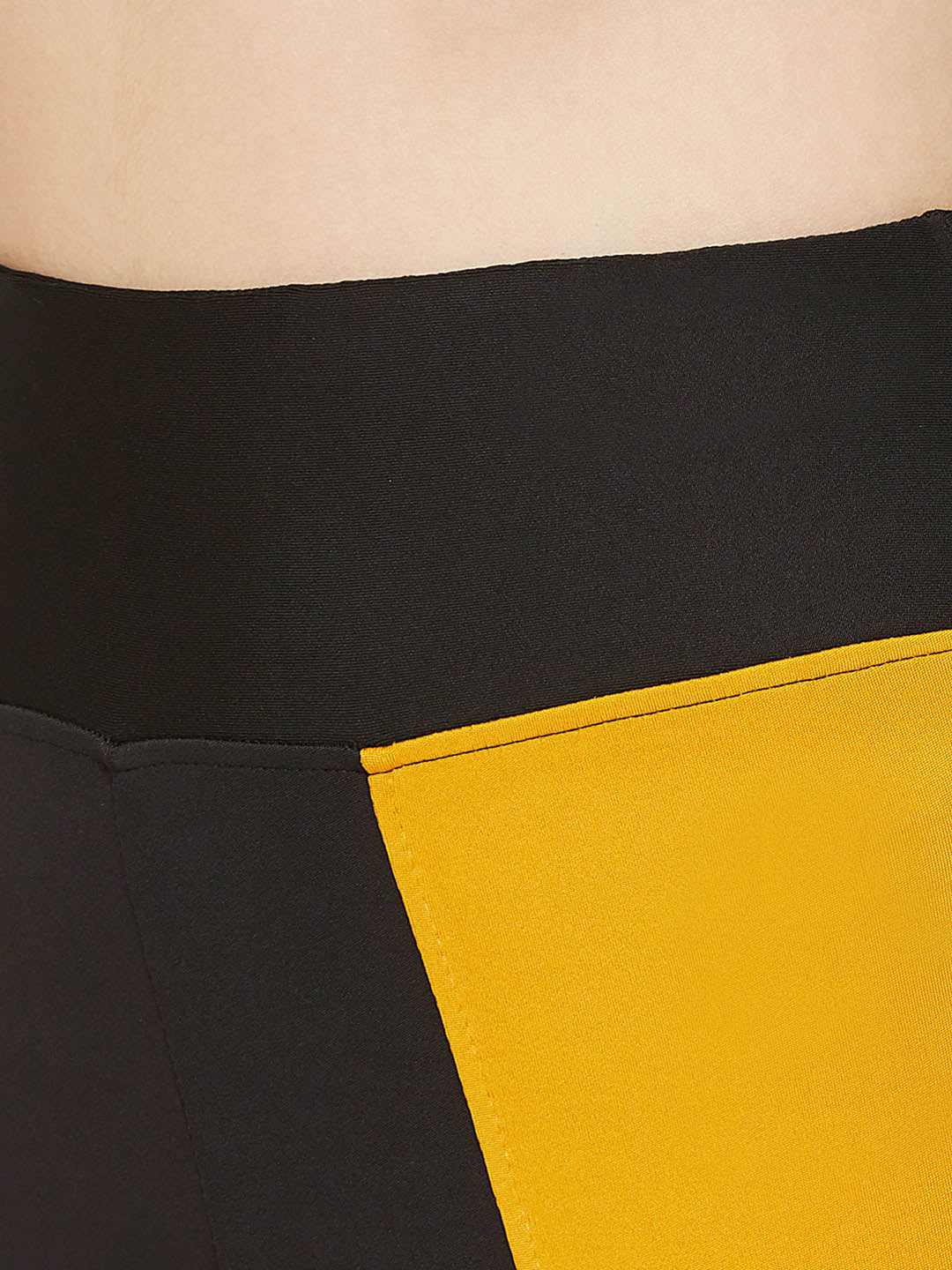 Black Active Ankle-Length Colourblock Tights