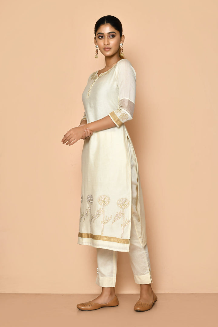 ZERESOUQ-Ayoola-Flora-Ivory-Maheshwari-Silk-Kurta-Set