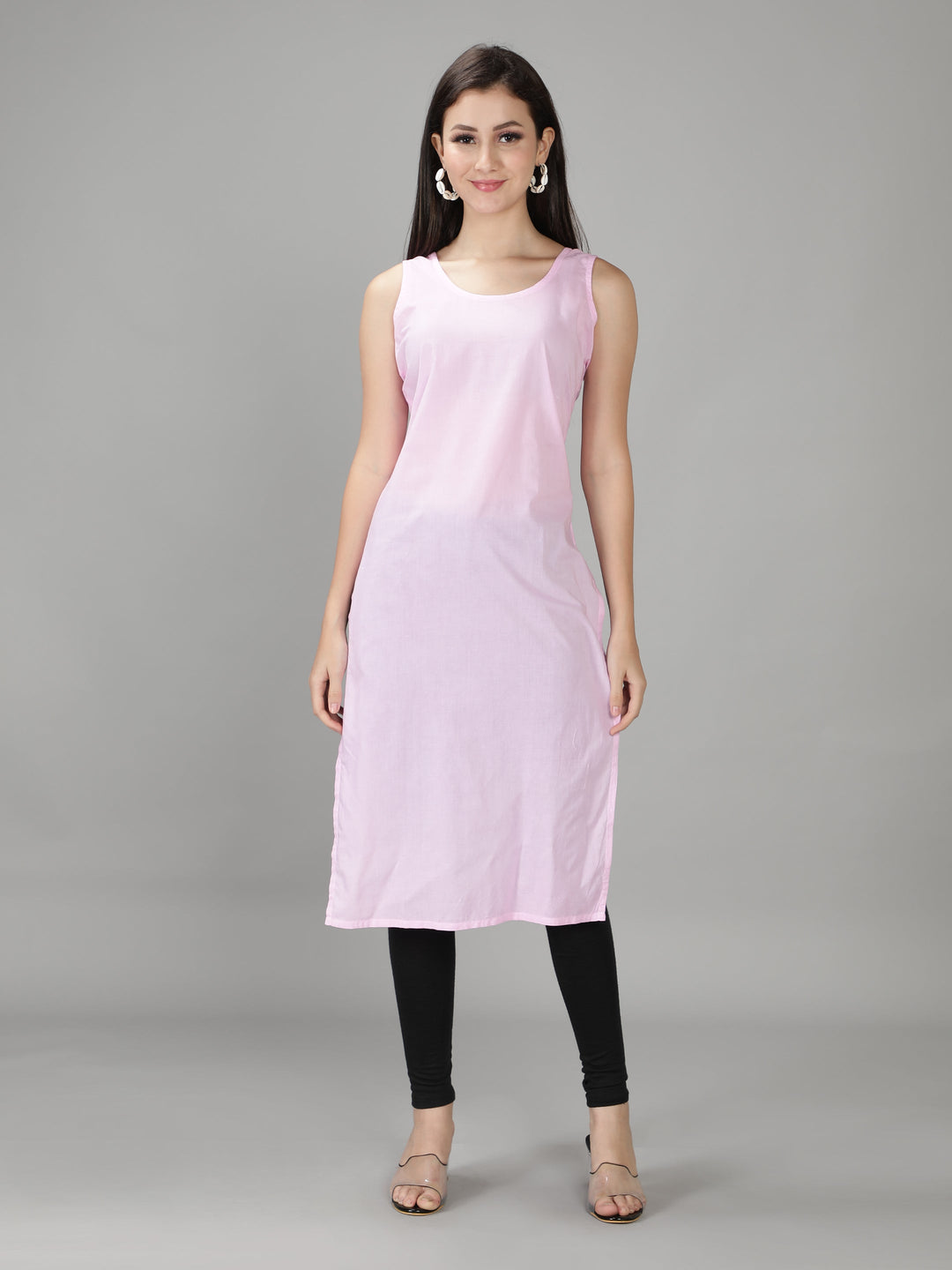 Baby Pink Georgette Chikan Kurta & Inner Slip