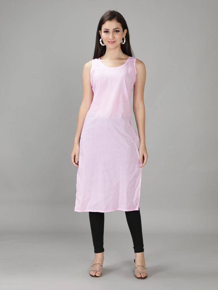 Baby Pink Georgette Chikan Kurta & Inner Slip