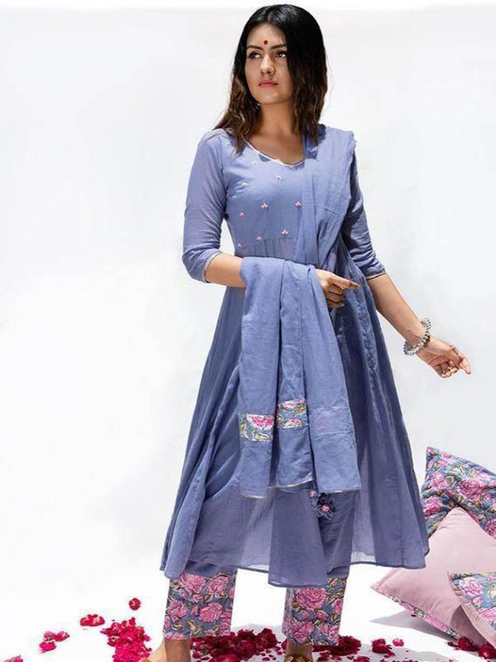 Baiguni-V-Neck-Anarkali-Set-With-Dupatta