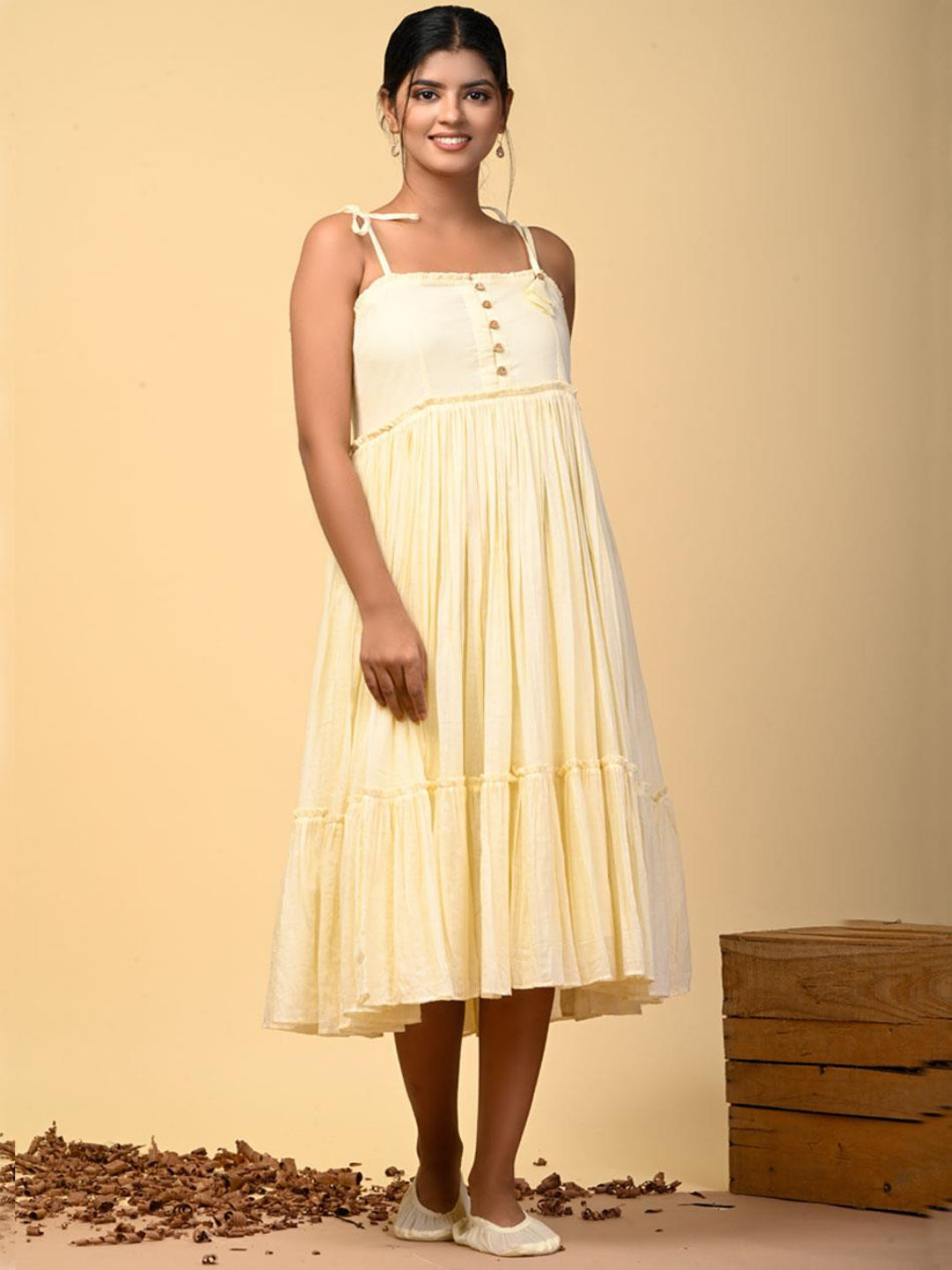 Banana-Bells-Yellow-Tiered-Dress
