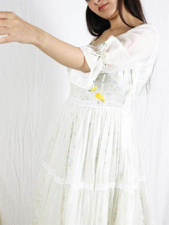 Basantah Tiered Dress (Printed Inner)