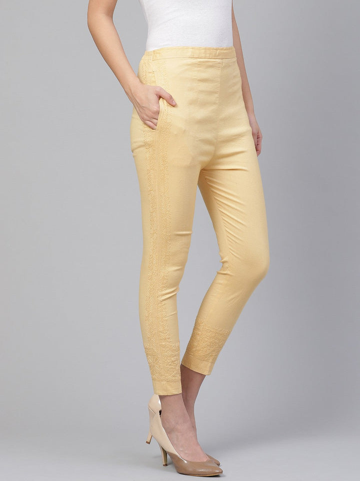 Beige-Lucknow-Chikankari-Sustainable-Trousers