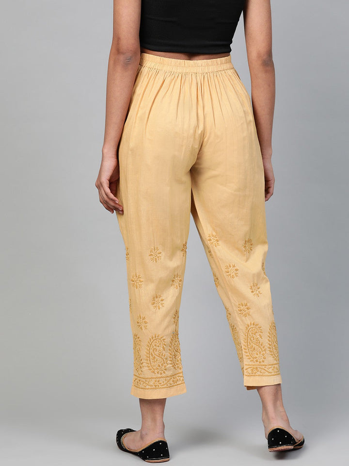 Beige-Lucknow-Chikankari-Sustainable-Trousers