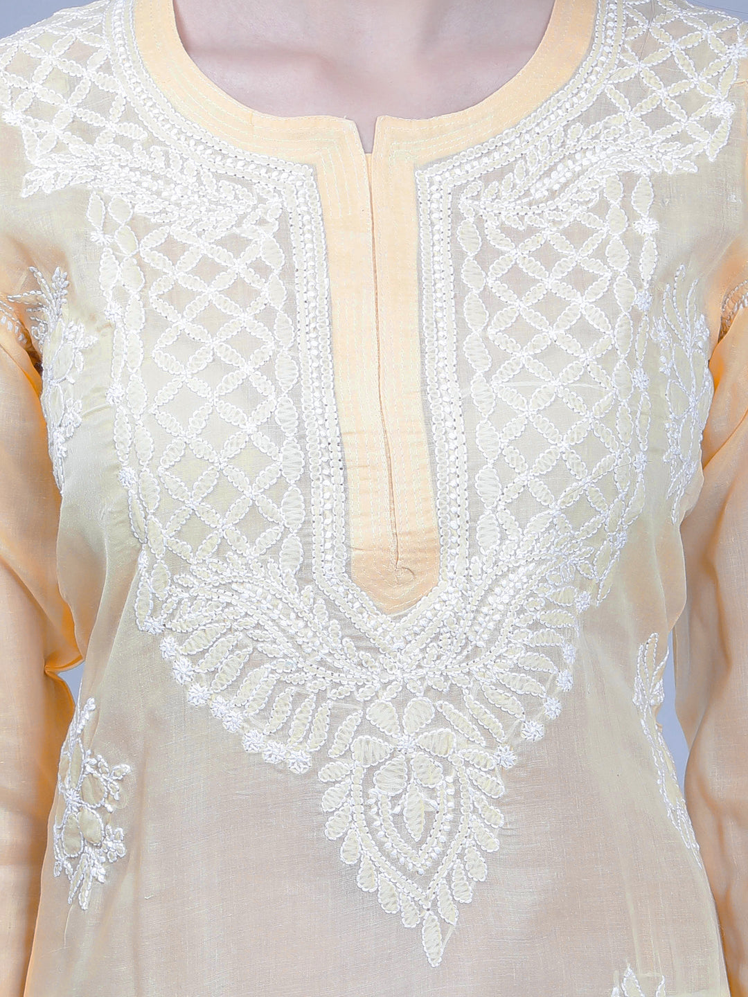 Beige-Terivoile-Cotton-Chikankari-Kurta