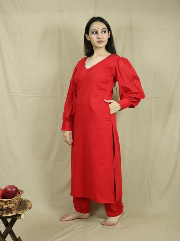 Bindi-Loose-Fit-Mulmul-Kurta-Set-(Set-Of-3)
