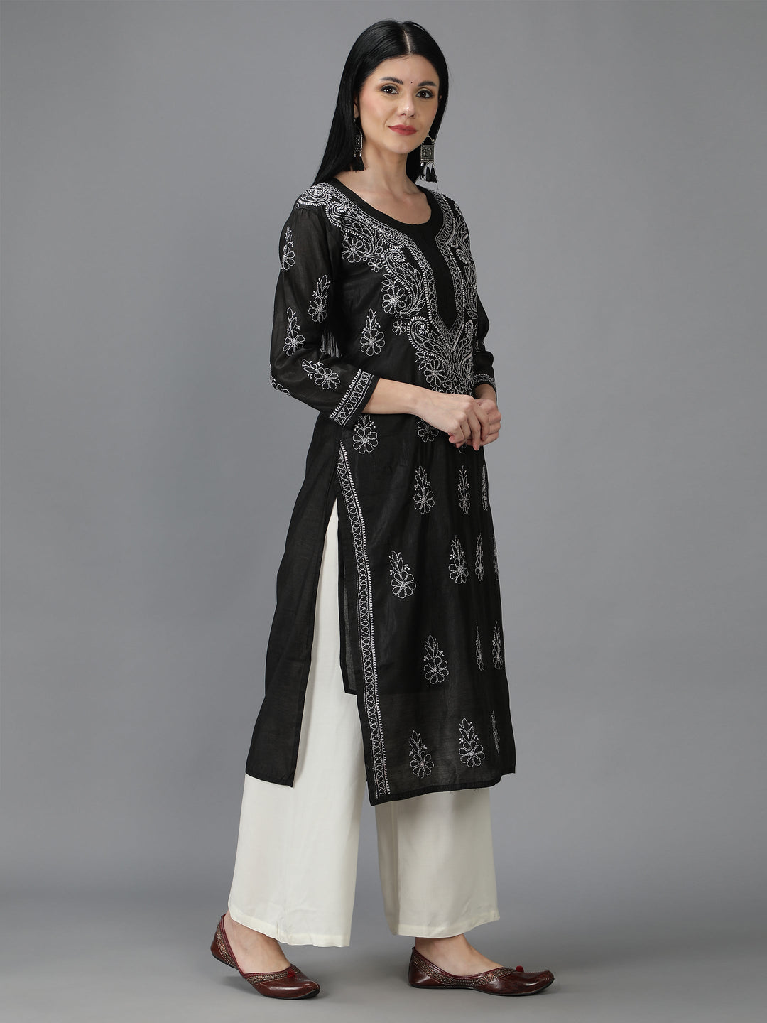 Black-Chanderi-Kurta-in-White-Embroidery
