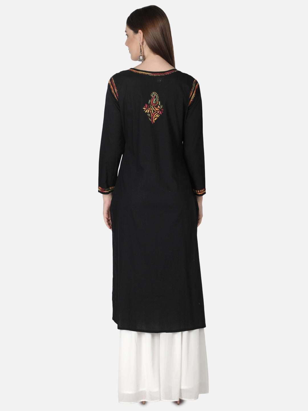 Black-Cotton-Lucknowi-Chikan-Kurti