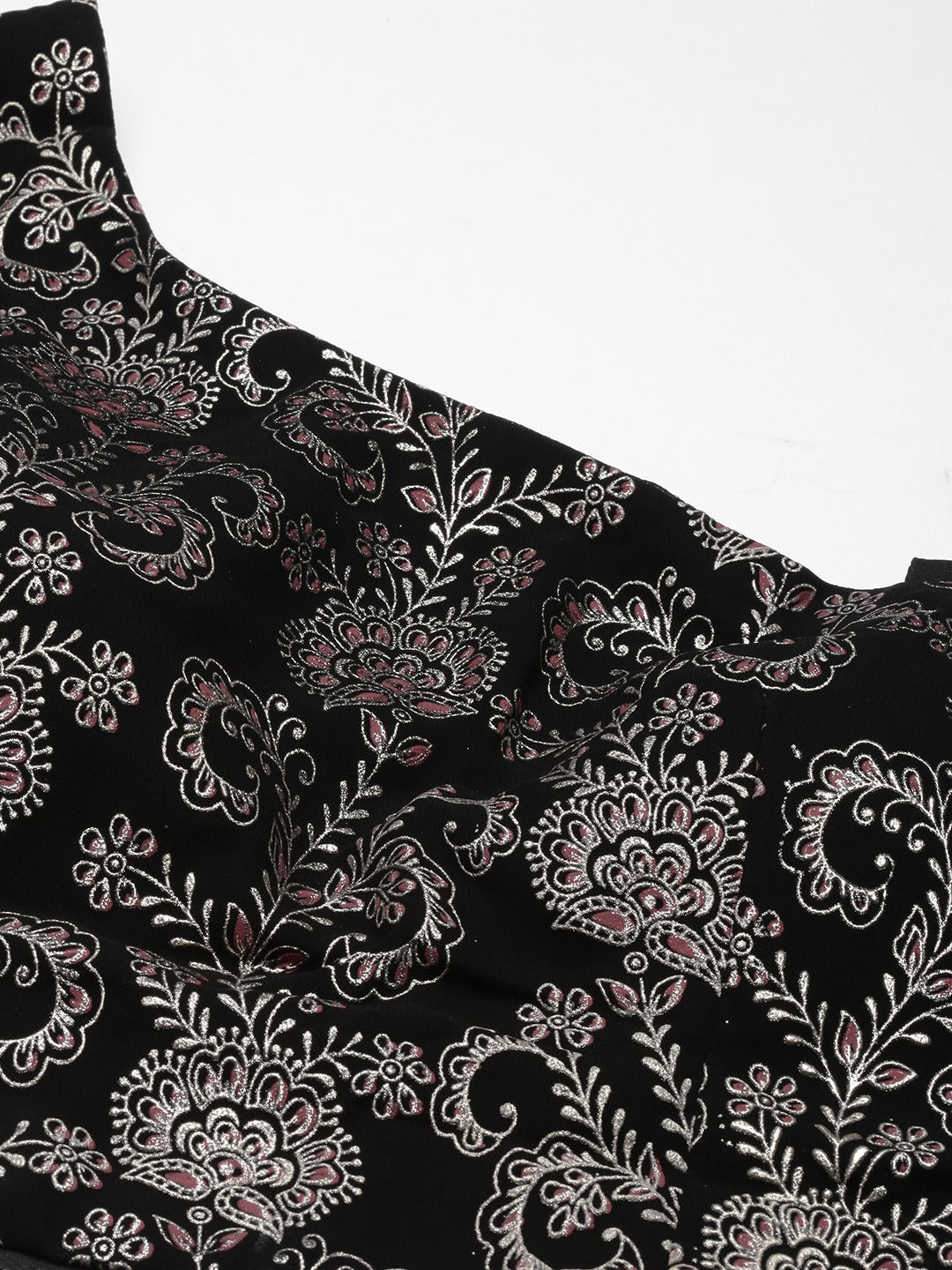 Black Georgette Foil Printed Skirt Set