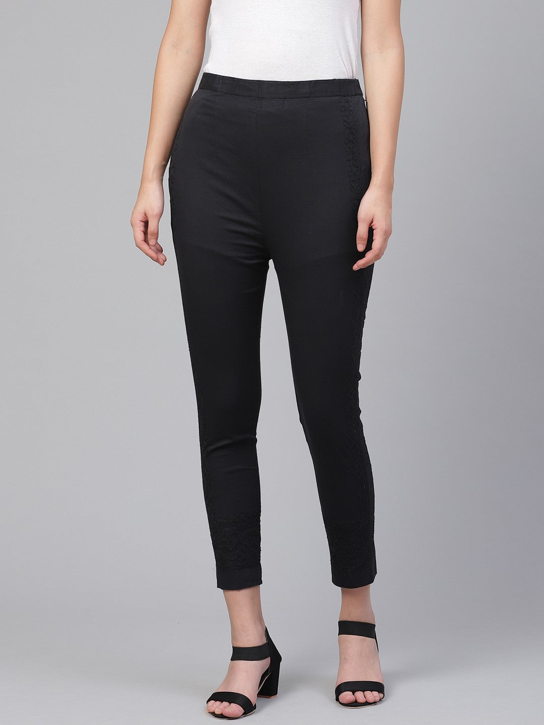 Black-Lucknow-Chikankari-Sustainable-Trousers