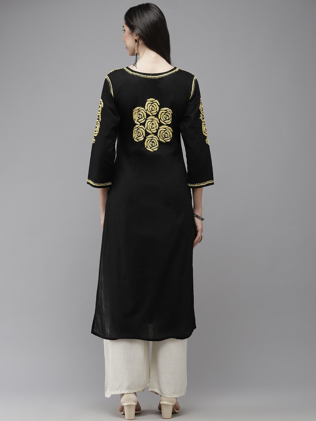 Black-Cotton-Lucknow-Chikankari-Kurta