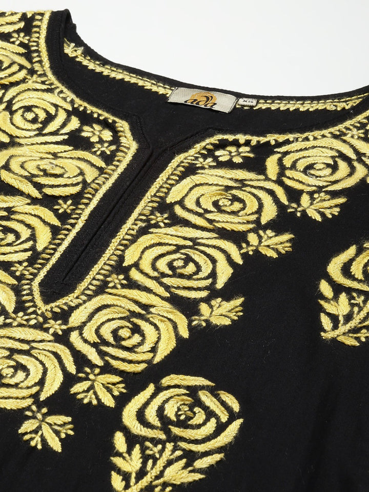 Black-Cotton-Lucknow-Chikankari-Kurta