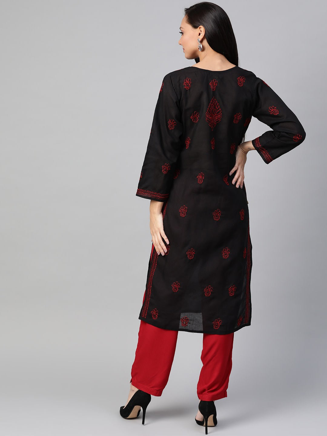 Black-Cotton-Lucknow-Chikan-Kurta