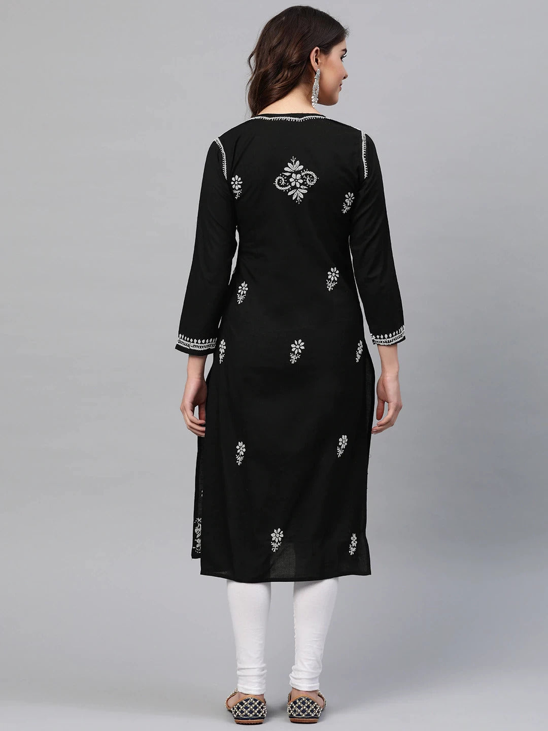 Black-Cotton-Lucknow-Chikan-Kurta