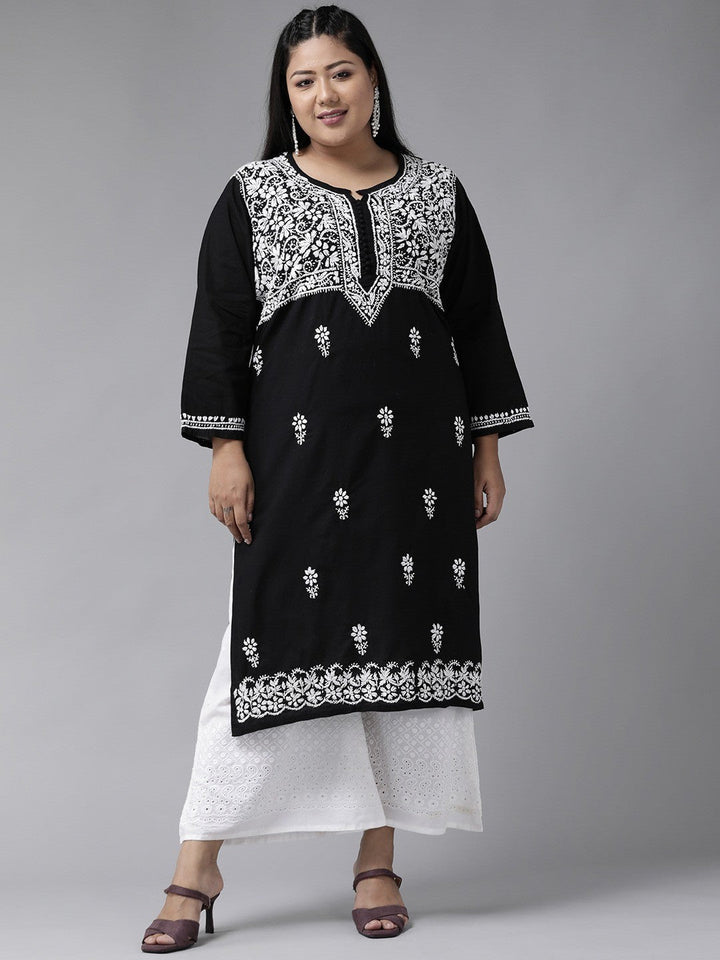 Black-Cotton-Lucknow-Chikan-Kurta