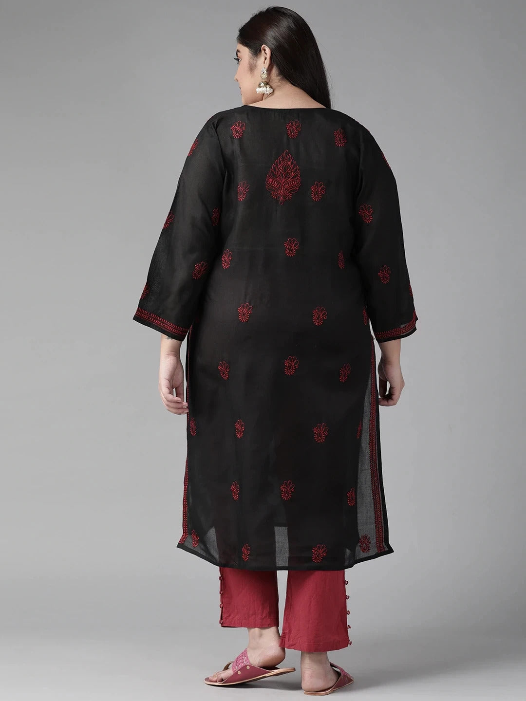 Black-Cotton-Lucknow-Chikan-Kurta